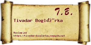 Tivadar Boglárka névjegykártya